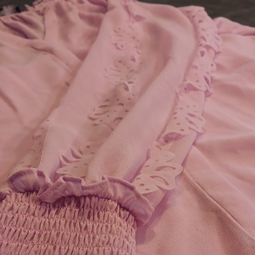 NWT! White House Black Market Lavender Romantic Lace Trim Blouse - Picture 8 of 15